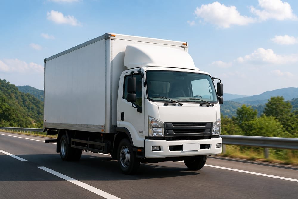 A Shifter moving truck driving on the highway